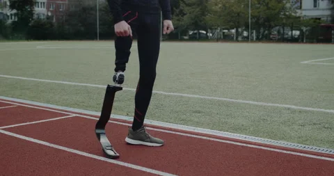 Crop view of disabled male person with Stock Video Pond5