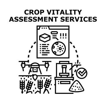 Crop vitality assessment services utilizing smart farm technology Stock Illustration