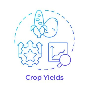 Crop yields blue gradient concept icon Stock Illustration