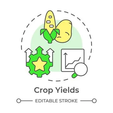 Crop yields multi color concept icon Stock Illustration