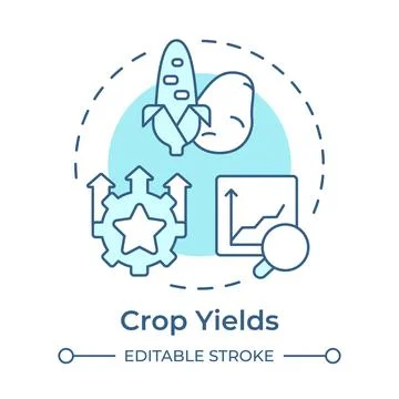 Crop yields soft blue concept icon Stock Illustration
