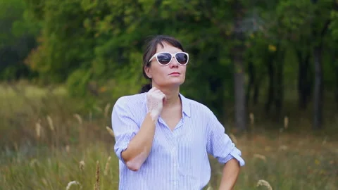 Cropped back view of beautiful young European woman with skin condition that Stock Footage 138830158