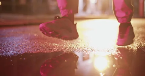 Cropped dancer performing near puddle Stock Footage 211820483