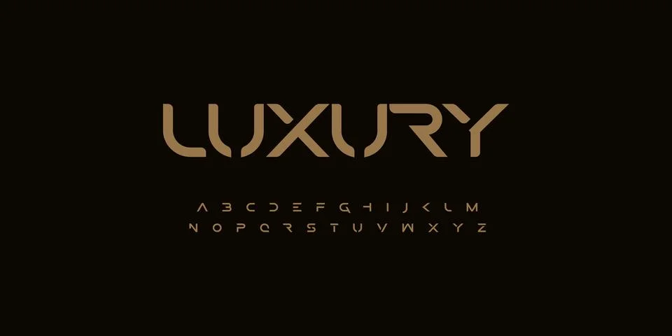 Cropped geometric font alphabet with sharp futuristic cuts for fashion branding Stock Illustration