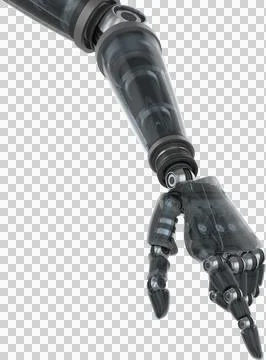 Cropped image of black hand of robot pointing Stock Illustration