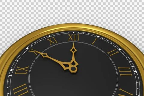 Cropped image of golden clock Stock Illustration