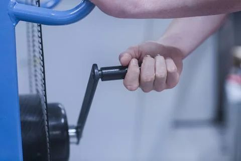 Cropped image of human hand working in printing industry, Bremgarten, Hartheim a Stock Photos