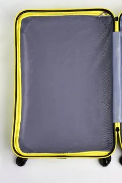 Cropped image of open suitcase. Stock Photos