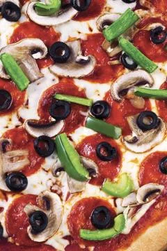 Cropped image of a pizza Stock Photos
