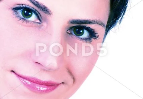 Cropped image of a smiling woman Stock Photos
