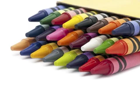 Cropped image of wax crayons Stock Photos
