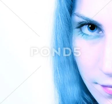 Cropped image of a woman's gaze Stock Photos