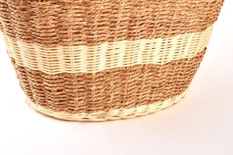 Cropped image of woven basket. Stock Photos