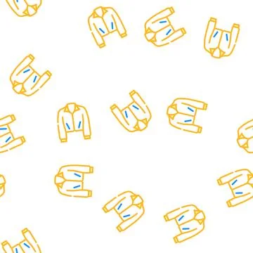 Cropped jacket outerwear female vector seamless pattern Stockillustratie