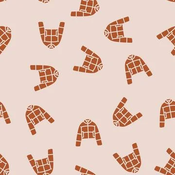 Cropped jacket stylish clothes glyph seamless pattern Stock Illustration