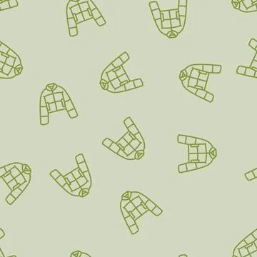 Cropped jacket stylish clothes line seamless pattern Stock Illustration