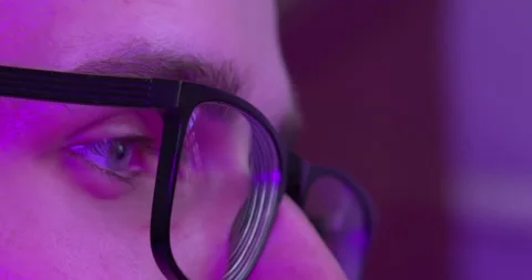 Cropped view of blinking eye of guy Stock Footage 223979362