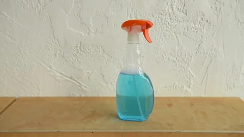 Cropped view of man taking disinfectant in spray bottle Stock-Footage 133779522