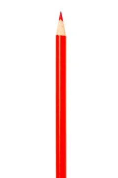 Cropped view of a sharp red crayon Foto stock