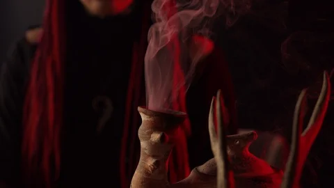 Cropped view of witch adding ingredients in steaming vessel 스톡 동영상 127829807