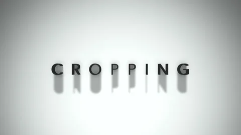 Cropping 3D title animation matte black text on a white background Stock Footage 300716375