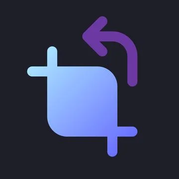 Cropping flat gradient fill ui icon for dark theme Illustrazione stock