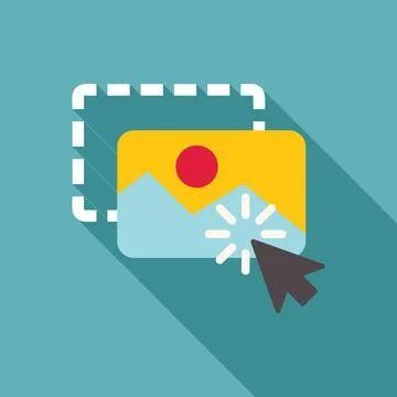 Cropping image with mouse cursor and loading icon, digital editing concept Stock Illustration