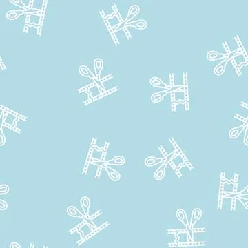 Cropping video line seamless pattern Stock Illustration
