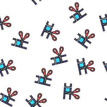 Cropping video vector seamless pattern Stock Illustration