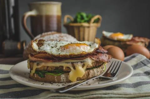 Croque madame Stock Photos