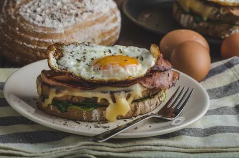 Croque madame Foto stock