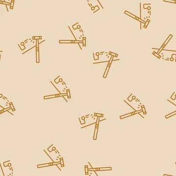 Croquet game line seamless pattern 库存插图