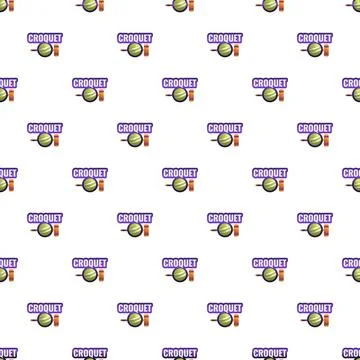 Croquet game pattern with equipment icons Stock Illustration