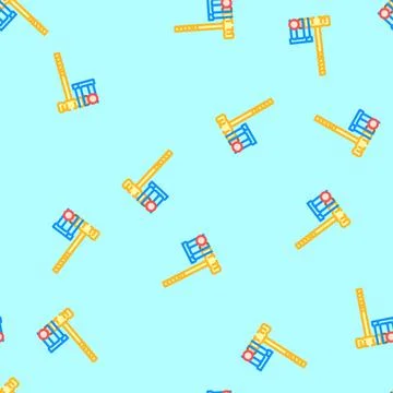 Croquet game vector seamless pattern Illustrazione stock