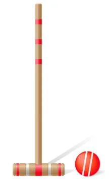 Croquet mallet and ball vector illustration Stock Illustration