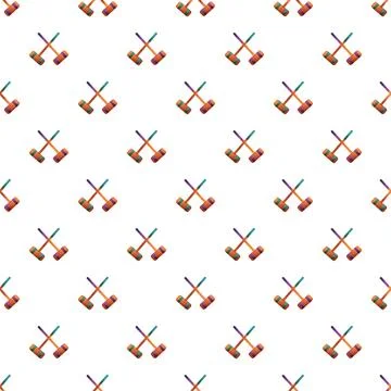 Croquet mallets crossing pattern for leisure sports Stock Illustration