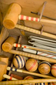 Croquet set Stock Photos