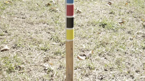 Croquet wicket Stock Footage 98842681