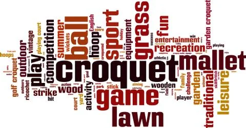 Croquet word cloud Stock Illustration