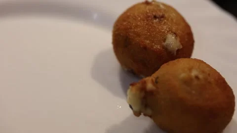 Croquettes fresh out of the pan Stock Footage 320354160