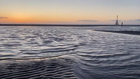 Crosby Beach Low Tide Stock Footage 168611472