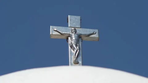 Cross above Chapel Stock Footage 323140321