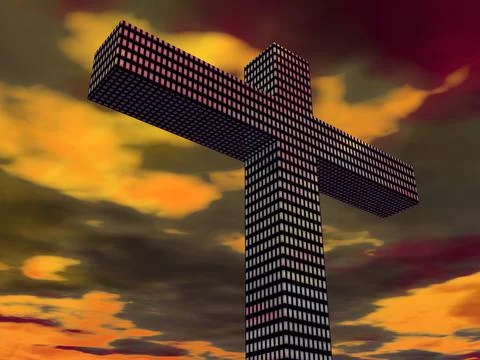 Cross With Abstract Design Stock Illustration