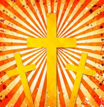 Cross on abstract grunge background Illustration