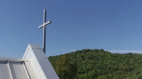 Cross Against Blue Sky Video stock 61739092