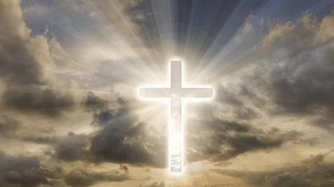 Cross against blue sky Stock Illustration