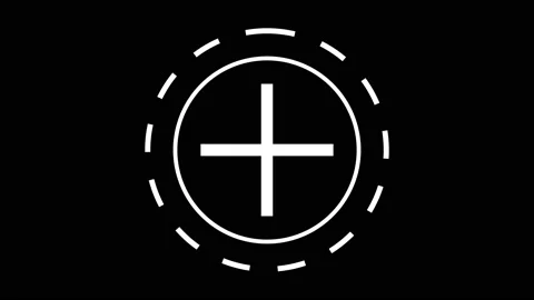 Cross aim icon, computer generated. 3d render of background with target symbol Video stock 143509684
