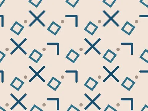 Cross and angle on a seamless spring pattern. Stock Illustration