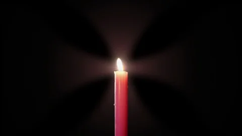 Cross and Candle Growing Light Seamlessly Looping Video Background Video stock 122315533