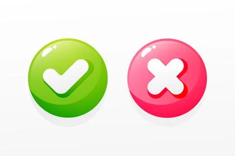 Cross and check mark symbol icon vector illustration Stock Illustration